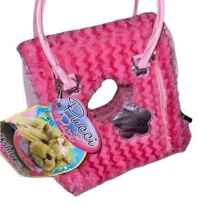 Pink Plush Small Pet Carrier